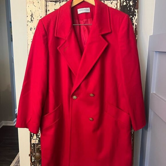 Forecaster of Boston Peacoat Red Wool Women's 9/10 Winter Classic Outdoor vtg - Picture 1 of 6